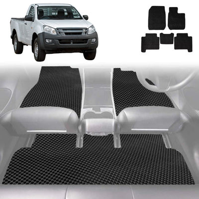 6D Diamond Car Floor Mats for Isuzu D-Max Single Cab 2012 - 2020 RT - Custom-Fit Carpet Liner