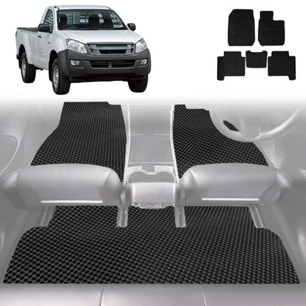6D Diamond Car Floor Mats for Isuzu D-Max Single Cab 2012 - 2020 RT - Custom-Fit Carpet Liner