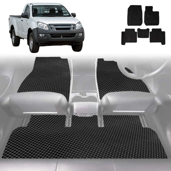 6D Diamond Car Floor Mats for Isuzu D-Max Single Cab 2012 - 2020 RT - Custom-Fit Carpet Liner