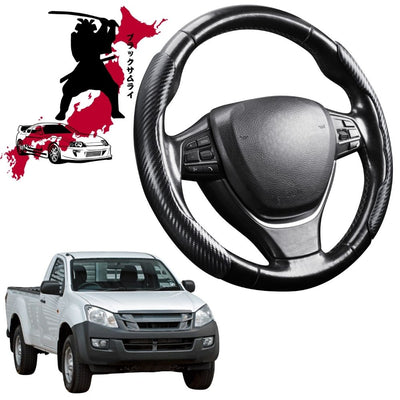 Black Samurai Segmented Steering Wheel Cover for Isuzu D-Max Single Cab 2012 - 2020 RT
