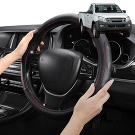 Steering Wheel Cover Pro Extra Layer for Isuzu D-Max Single Cab 2012-2020 RT - Breathable & Anti-Slip - Circle 38 cm