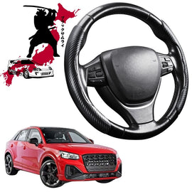 Black Samurai Segmented Steering Wheel Cover for Audi Q2 SQ2 2016 - Current GA