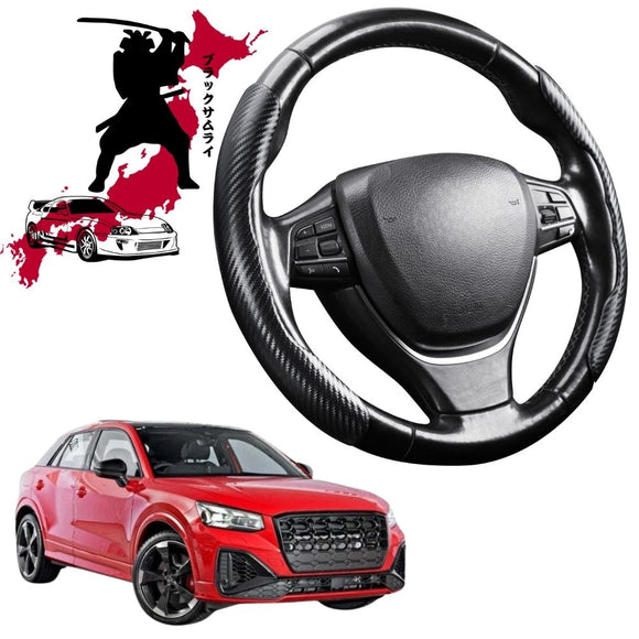 Black Samurai Segmented Steering Wheel Cover for Audi Q2 SQ2 2016 - Current GA