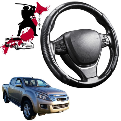 Black Samurai Segmented Steering Wheel Cover for Isuzu D-Max Space Cab 2013 - 2020 RT