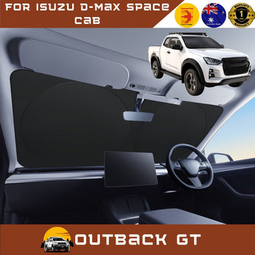 Front Windscreen Sun Shade for Isuzu D-Max Space Cab 2020 - Current - Standard 150 x 85 cm - Black