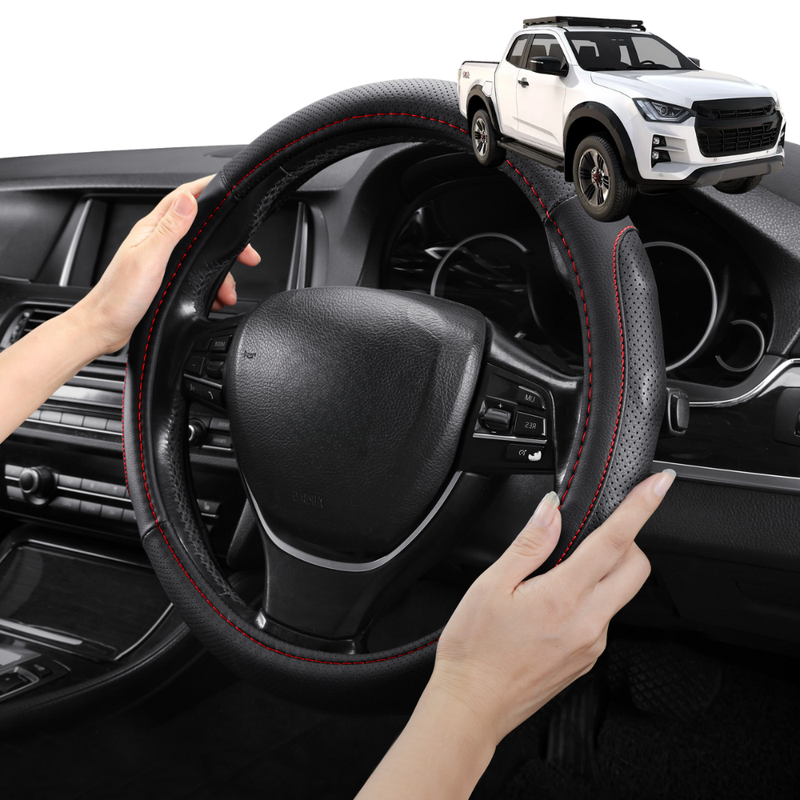 Steering Wheel Cover Pro Extra Layer for Isuzu D-Max Space Cab 2020 - Current - Breathable & Anti-Slip - Circle 38 cm