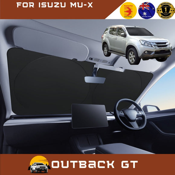 Front Windscreen Sun Shade for Isuzu MU-X 2013 - 2020 RF - Standard 150 x 85 cm - Black