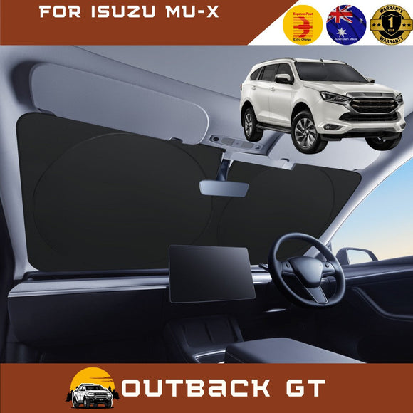 Front Windscreen Sun Shade for Isuzu MU-X 2021 - Current RJ - Standard 150 x 85 cm - Black
