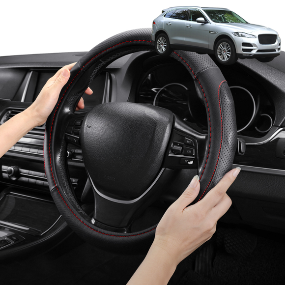 Steering Wheel Cover Pro Extra Layer for Jaguar F-PACE 2016 - Current X761 - Breathable & Anti-Slip - Circle 38 cm