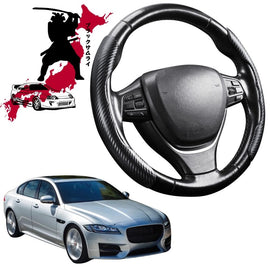 Black Samurai Segmented Steering Wheel Cover for Jaguar XF 2016 - Current (X260)
