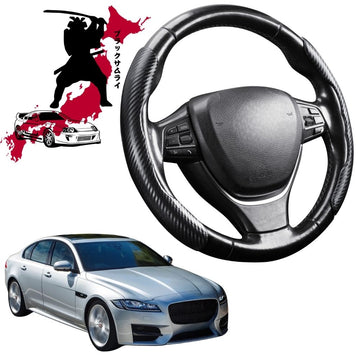Black Samurai Segmented Steering Wheel Cover for Jaguar XF 2016 - Current (X260)