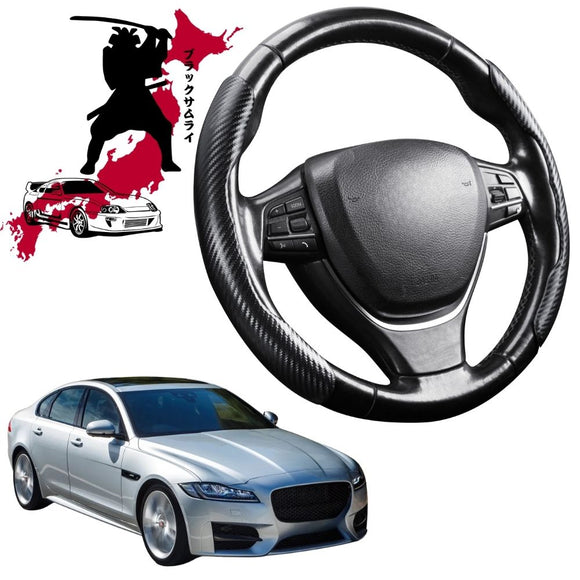 Black Samurai Segmented Steering Wheel Cover for Jaguar XF 2016 - Current (X260)