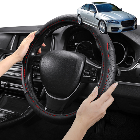Steering Wheel Cover Pro Extra Layer for Jaguar XF 2016 - Current (X260) - Breathable & Anti-Slip - Circle 38 cm