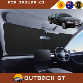 Front Windscreen Sun Shade for Jaguar XJ 2010 - 2021 Long Wheel - Standard 150 x 85 cm - Black