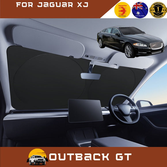 Front Windscreen Sun Shade for Jaguar XJ 2010 - 2021 Long Wheel - Standard 150 x 85 cm - Black