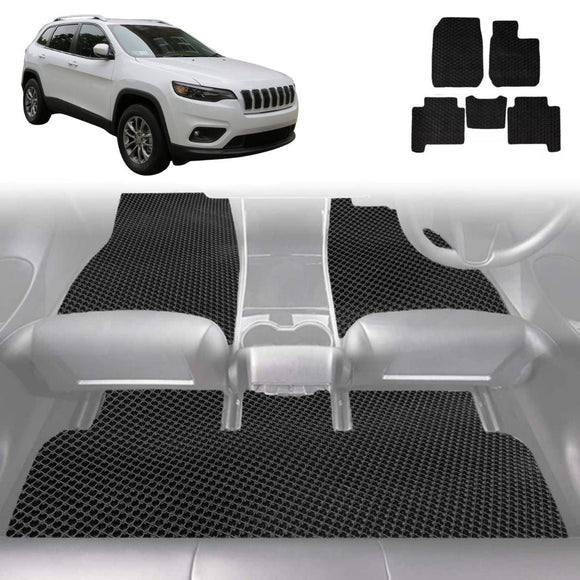 6D Diamond Car Floor Mats for Jeep Cherokee 2014 - Current (KL) - Custom-Fit Carpet Liner