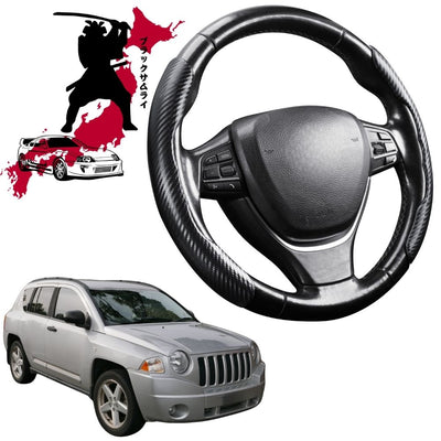 Black Samurai Segmented Steering Wheel Cover for Jeep Compass 2006 - 2017 (MK49)