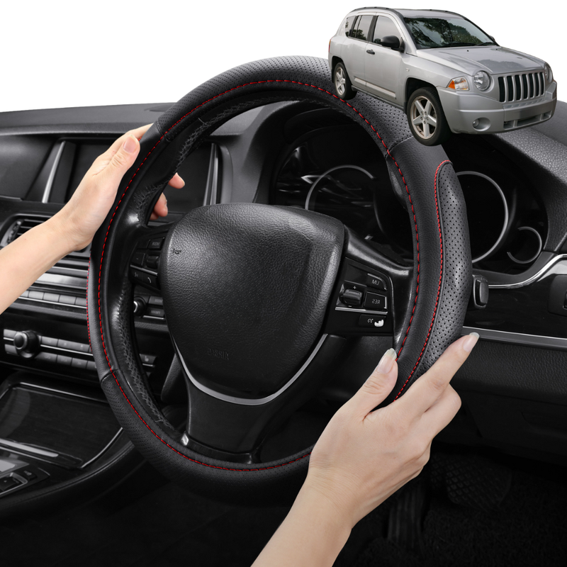 Steering Wheel Cover Pro Extra Layer for Jeep Compass 2006-2017 (MK49) - Breathable & Anti-Slip - Circle 38 cm