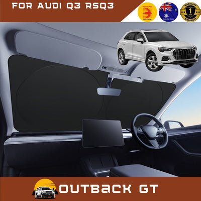 Front Windscreen Sun Shade for Audi Q3 RSQ3 2018 - Current F3 - Standard 150 x 85 cm - Black