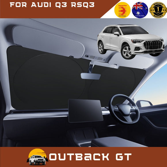 Front Windscreen Sun Shade for Audi Q3 RSQ3 2018 - Current F3 - Standard 150 x 85 cm - Black