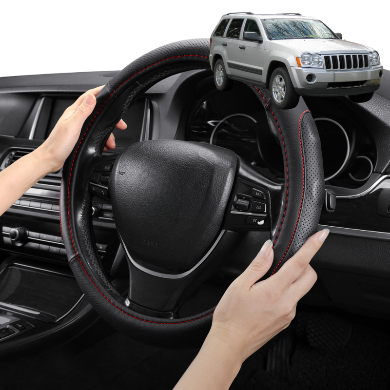 Steering Wheel Cover Pro Extra Layer for Jeep Grand Cherokee 2005-2011 (WH) - Breathable & Anti-Slip - Circle 38 cm
