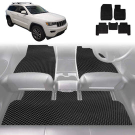 6D Diamond Car Floor Mats for Jeep Grand Cherokee 2011 - 2021 (WK) - Custom-Fit Carpet Liner
