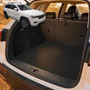 6D Diamond Car Boot Cargo Mat for Jeep Grand Cherokee 2011 - 2021 (WK) - Heavy Duty Carpet Liner - All-Weather Resistance - Easy to use - Odorless Material - Black & Grey