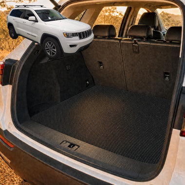 6D Diamond Car Boot Cargo Mat for Jeep Grand Cherokee 2011 - 2021 (WK) - Heavy Duty Carpet Liner - All-Weather Resistance - Easy to use - Odorless Material - Black & Grey