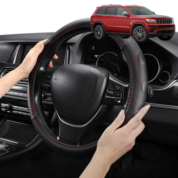Steering Wheel Cover Pro Extra Layer for Jeep Grand Cherokee L 2021 - Current (WL) - Breathable & Anti-Slip - Circle 38 cm