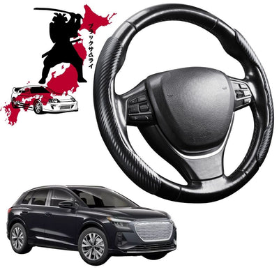 Black Samurai Segmented Steering Wheel Cover for Audi Q4 e-tron 2022 - Current
