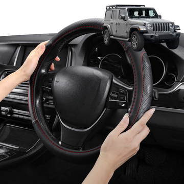 Steering Wheel Cover Pro Extra Layer for Jeep Wrangler 2018 - Current (2-Door JL) - Breathable & Anti-Slip - Circle 38 cm