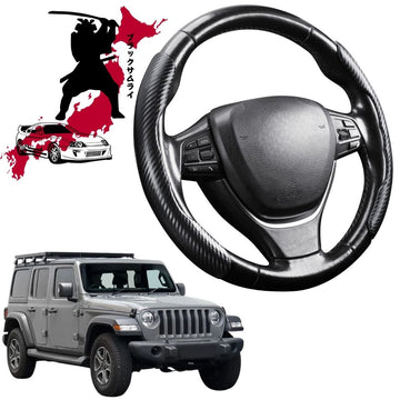 Black Samurai Segmented Steering Wheel Cover for Jeep Wrangler 2018 - Current (4-Door JL)