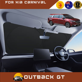 Front Windscreen Sun Shade for Kia Carnival 2021 - Current (KA4) - XL 160 x 100 cm - Black