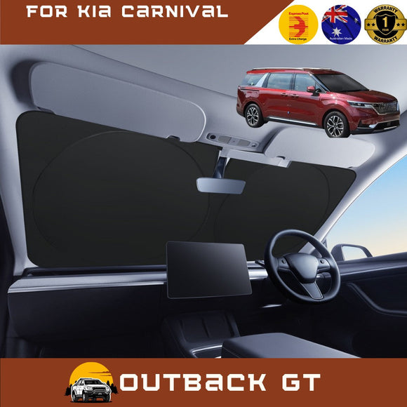Front Windscreen Sun Shade for Kia Carnival 2021 - Current (KA4) - XL 160 x 100 cm - Black