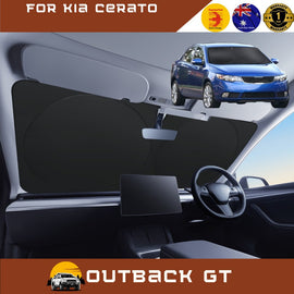 Front Windscreen Sun Shade for Kia Cerato 2009 - 2013 (TD) - Standard 150 x 85 cm - Black