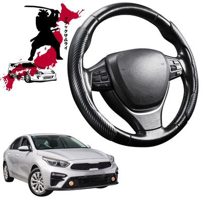 Black Samurai Segmented Steering Wheel Cover for Kia Cerato 2018 - Current (BD)