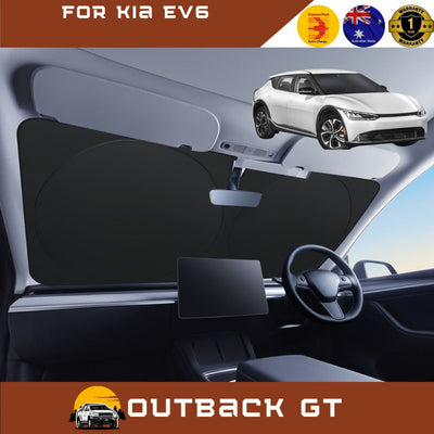 Front Windscreen Sun Shade for Kia EV6 2022 - Current - Standard 150 x 85 cm - Black