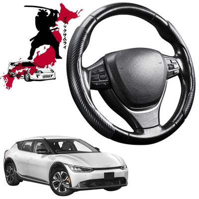 Black Samurai Segmented Steering Wheel Cover for Kia EV6 2022 - Current