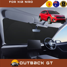 Front Windscreen Sun Shade for Kia Niro 2016 - 2022 (DE) - Standard 150 x 85 cm - Black