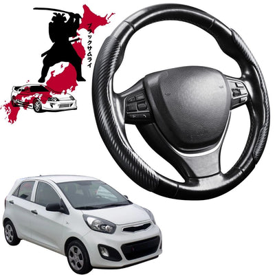 Black Samurai Segmented Steering Wheel Cover for Kia Picanto 2011 - 2016 (TA)
