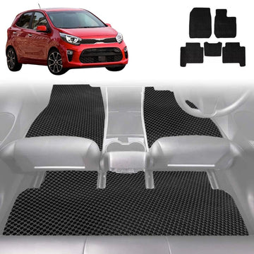 6D Diamond Car Floor Mats for Kia Picanto 2017 - Current (JA) - Custom-Fit Carpet Liner