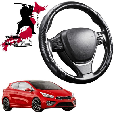 Black Samurai Segmented Steering Wheel Cover for Kia Pro Cee'd 2014 - 2019