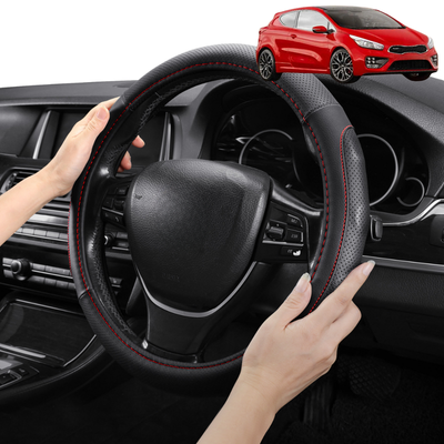 Steering Wheel Cover Pro Extra Layer for Kia Pro Cee'd 2014-2019 - Breathable & Anti-Slip - D-Shape 38 cm