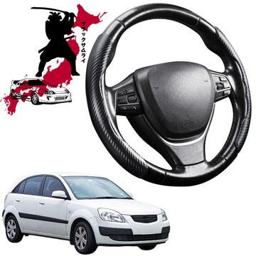 Black Samurai Segmented Steering Wheel Cover for Kia Rio 2005 - 2011 (JB)