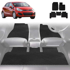6D Diamond Car Floor Mats for Kia Rio 2012 - 2016 (UB) - Custom-Fit Carpet Liner