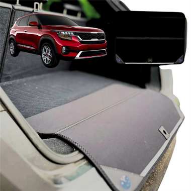 Rear Cargo Boot Bumper Protector for Kia Seltos 2019 - Current (KX3 SP2c) - Standard (72 x 55) - Black