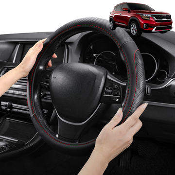 Steering Wheel Cover Pro Extra Layer for Kia Seltos 2019 - Current (KX3 SP2c) - Breathable & Anti-Slip - Circle 38 cm