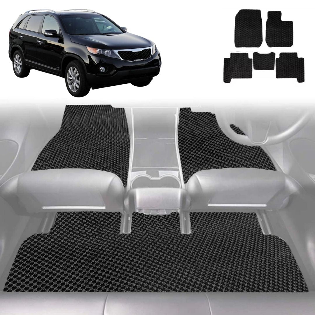 6D Diamond Car Floor Mats for Kia Sorento 2009 - 2015 (XM) - Custom-Fit Carpet Liner