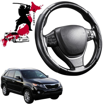 Black Samurai Segmented Steering Wheel Cover for Kia Sorento 2009 - 2015 (XM)