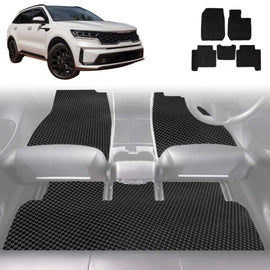 6D Diamond Car Floor Mats for Kia Sorento 2021 - Current (MQ4) - Custom-Fit Carpet Liner
